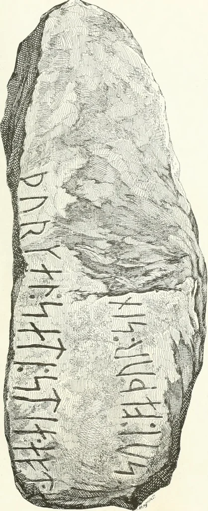 An illustration from De danske runemindesmaerker, forklarede, 1864, leaf 118