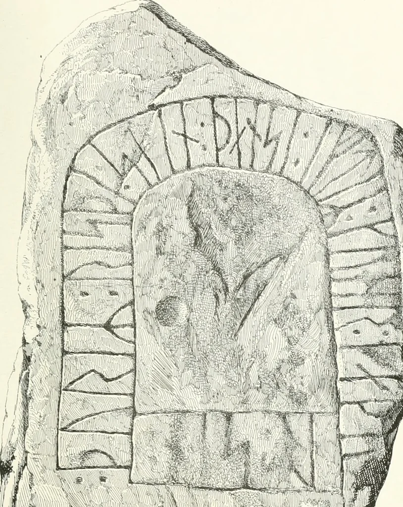 An illustration from De danske runemindesmaerker, forklarede, 1864, leaf 120