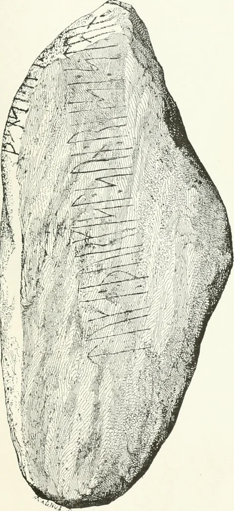 An illustration from De danske runemindesmaerker, forklarede, 1864, leaf 122