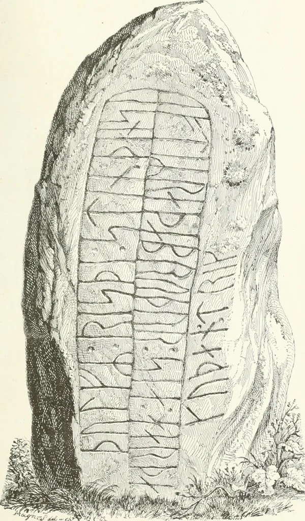 An illustration from De danske runemindesmaerker, forklarede, 1864, leaf 126