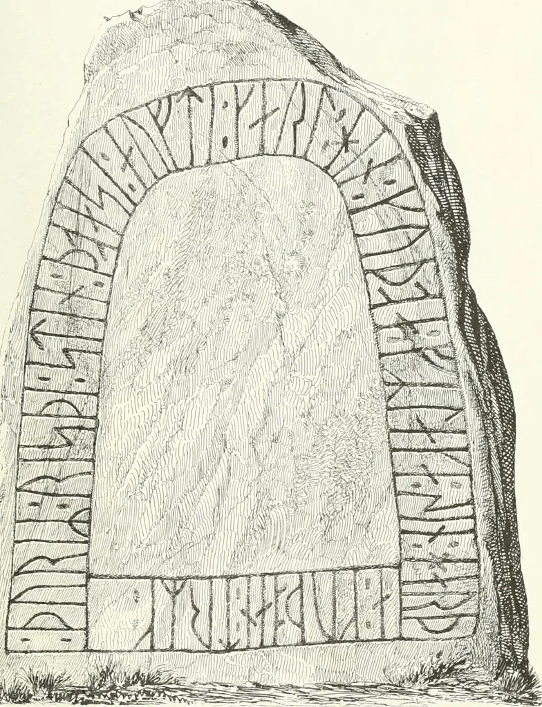 An illustration from De danske runemindesmaerker, forklarede, 1864, leaf 132