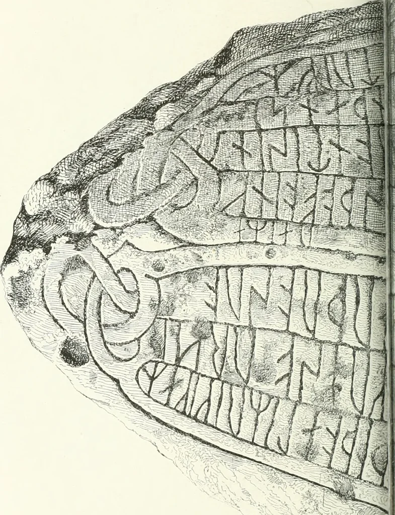 An illustration from De danske runemindesmaerker, forklarede, 1864, leaf 137