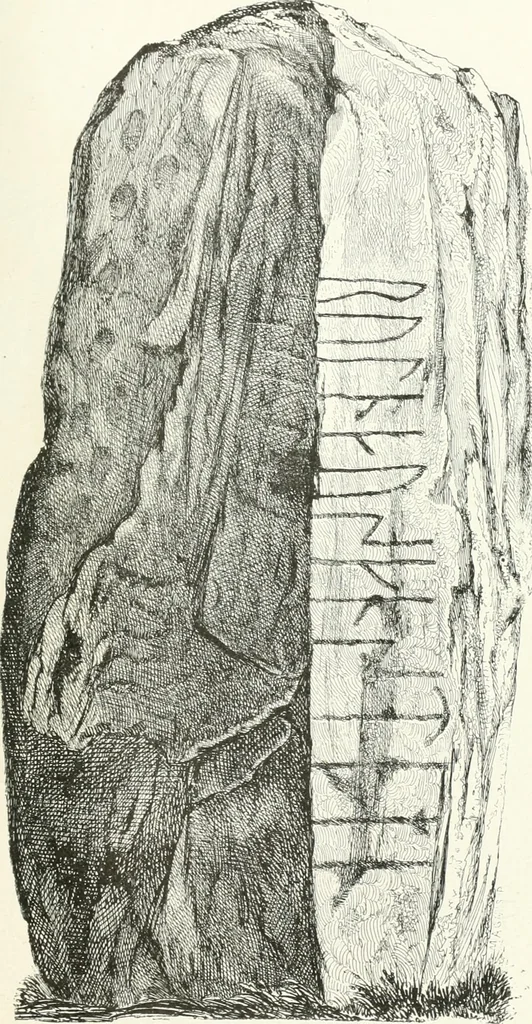 An illustration from De danske runemindesmaerker, forklarede, 1864, leaf 142