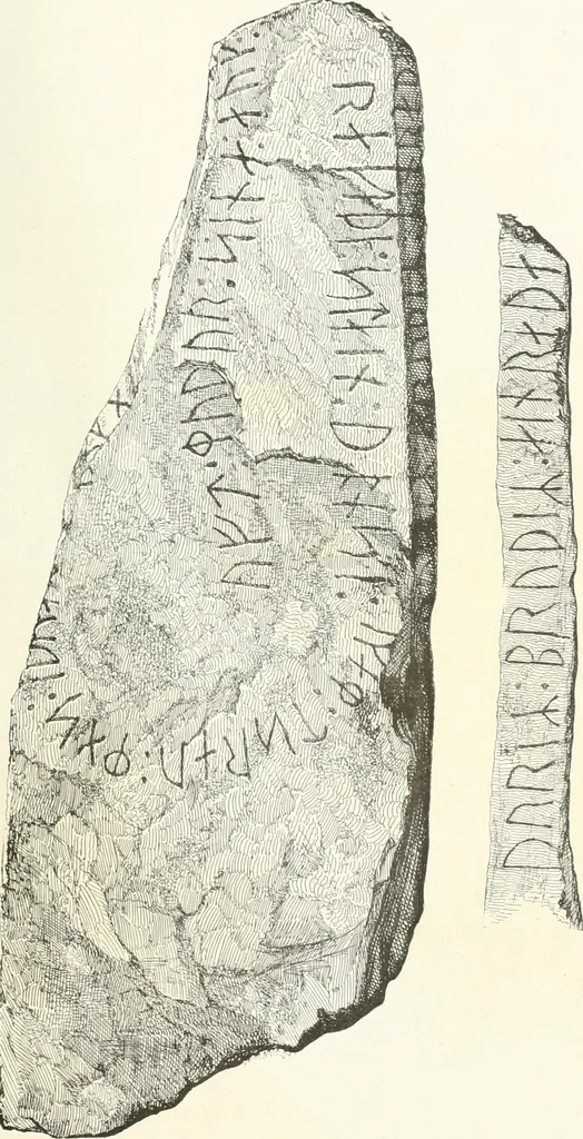 An illustration from De danske runemindesmaerker, forklarede, 1864, leaf 148