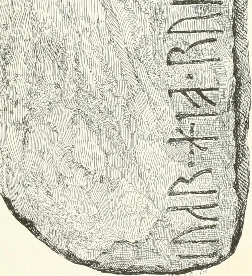 An illustration from De danske runemindesmaerker, forklarede, 1864, leaf 158