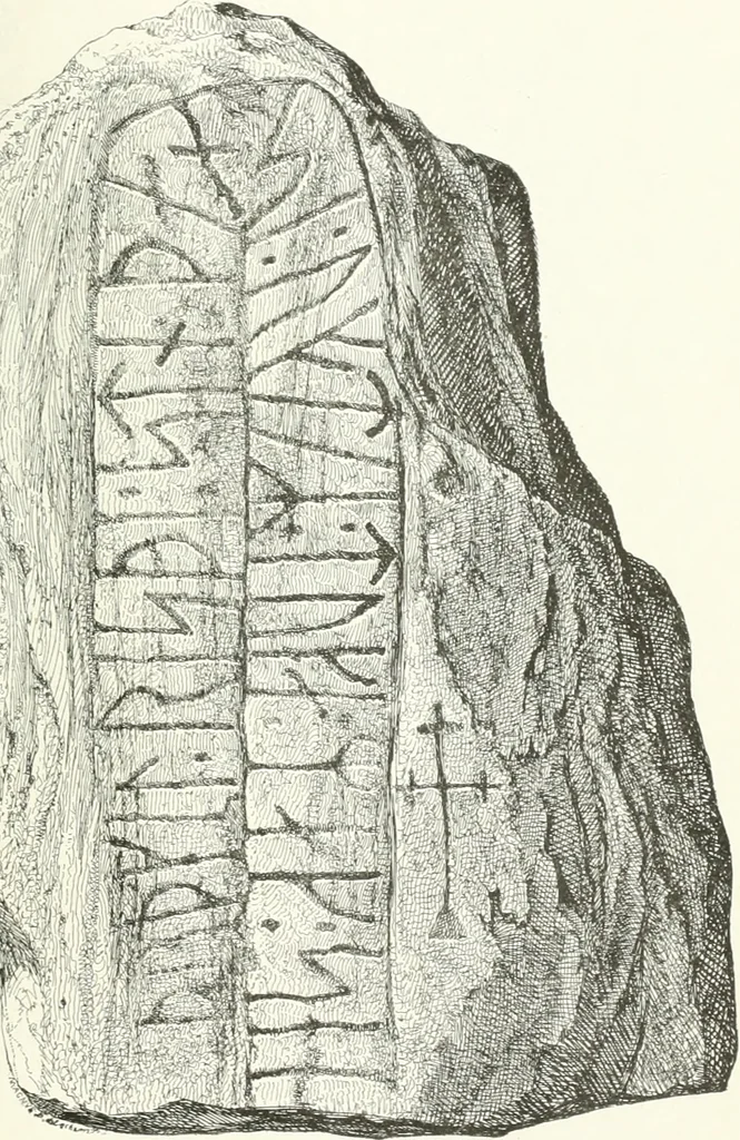 An illustration from De danske runemindesmaerker, forklarede, 1864, leaf 160
