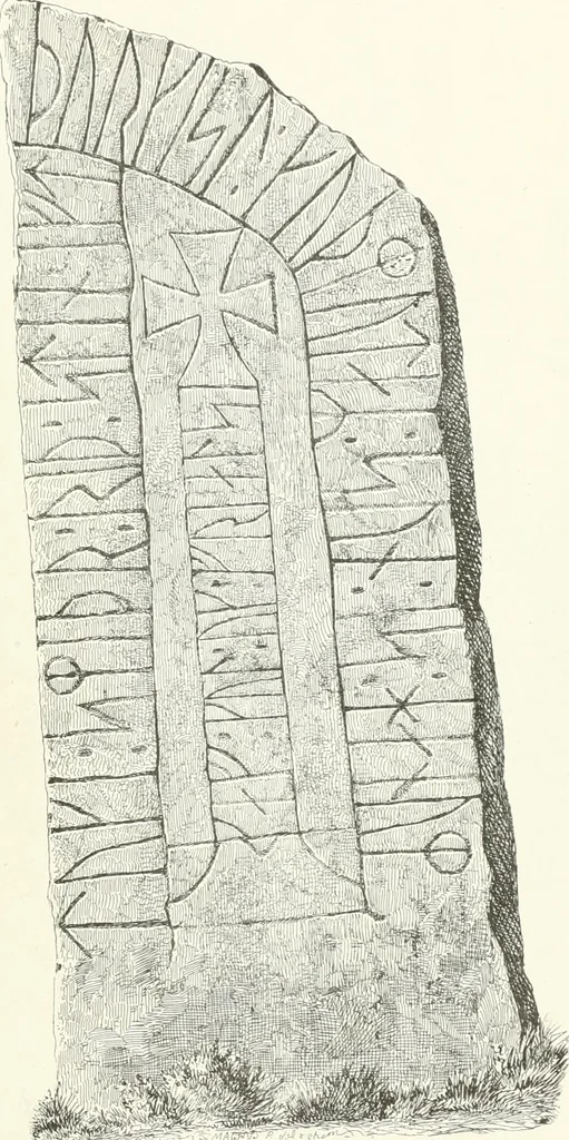 An illustration from De danske runemindesmaerker, forklarede, 1864, leaf 166