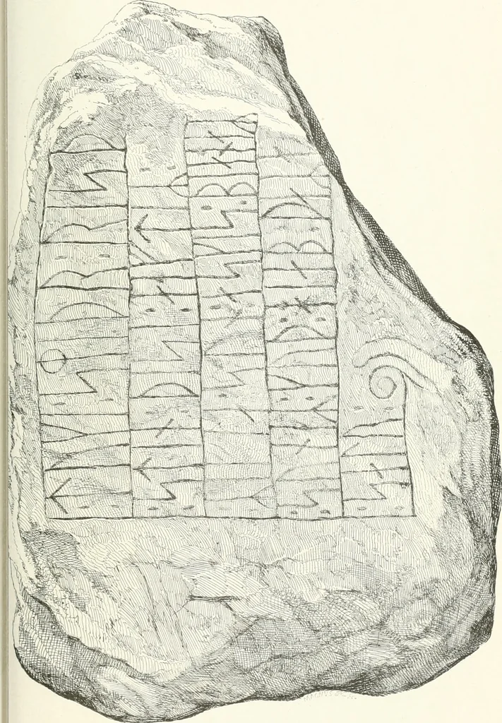 An illustration from De danske runemindesmaerker, forklarede, 1864, leaf 168