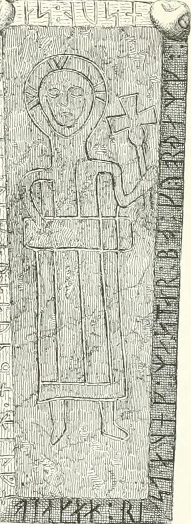 An illustration from De danske runemindesmaerker, forklarede, 1864, leaf 174