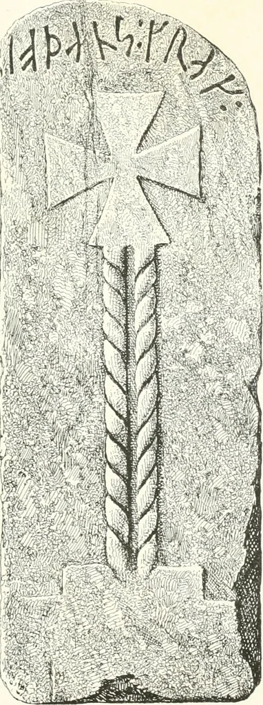 An illustration from De danske runemindesmaerker, forklarede, 1864, leaf 176