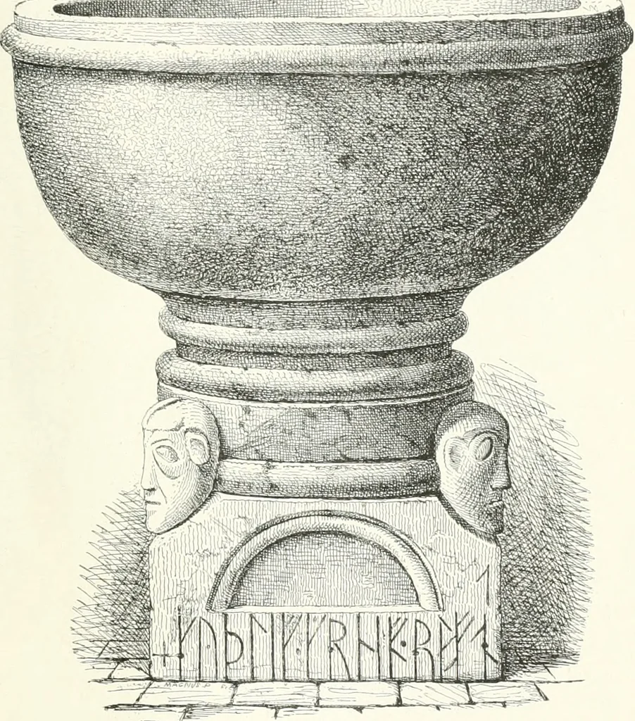 An illustration from De danske runemindesmaerker, forklarede, 1864, leaf 182