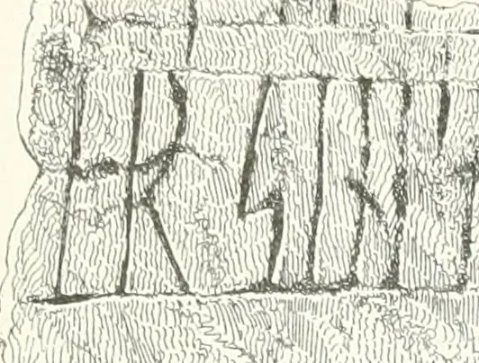 An illustration from De danske runemindesmaerker, forklarede, 1864, leaf 190
