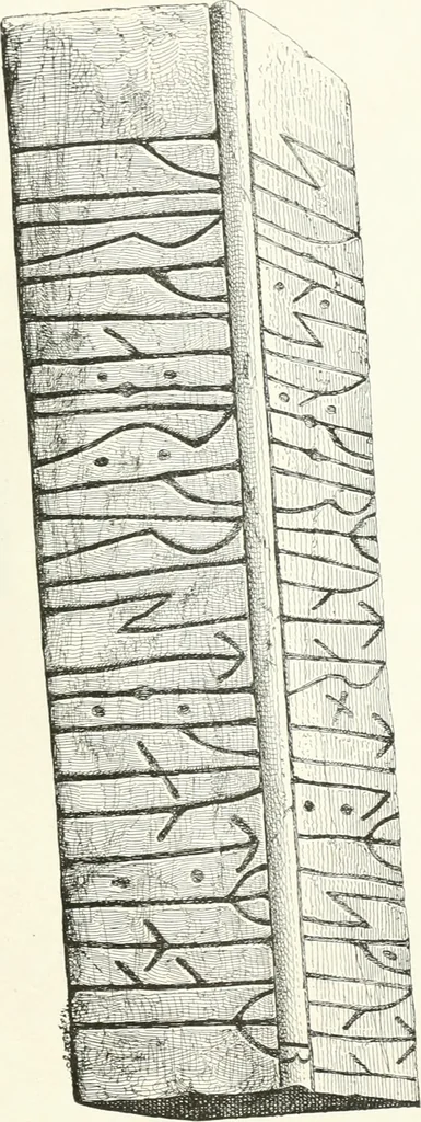 An illustration from De danske runemindesmaerker, forklarede, 1864, leaf 200
