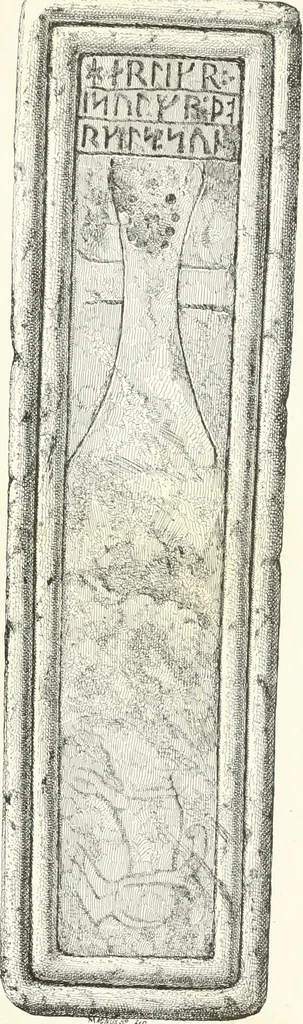An illustration from De danske runemindesmaerker, forklarede, 1864, leaf 204