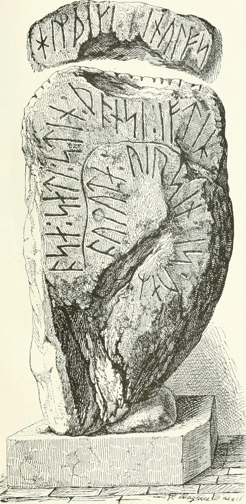 An illustration from De danske runemindesmaerker, forklarede, 1864, leaf 208