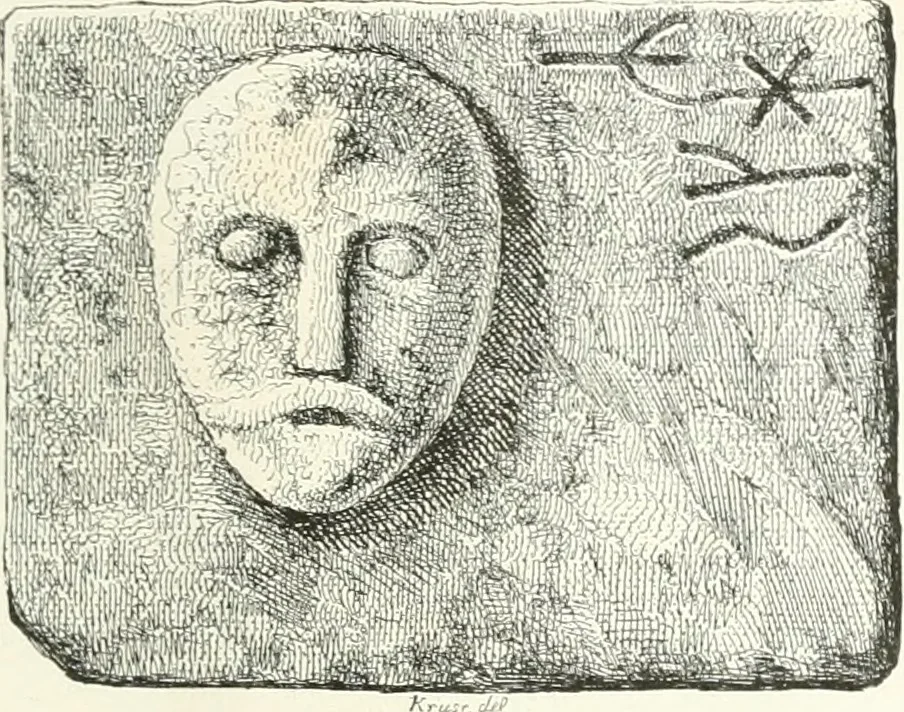 An illustration from De danske runemindesmaerker, forklarede, 1864, leaf 218