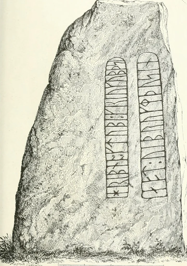 An illustration from De danske runemindesmaerker, forklarede, 1864, leaf 24