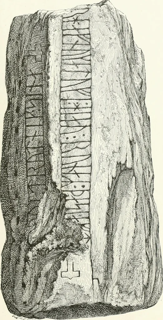 An illustration from De danske runemindesmaerker, forklarede, 1864, leaf 32