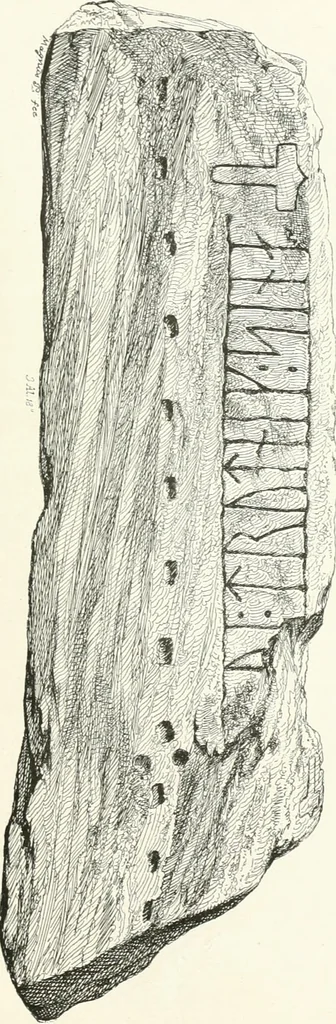 An illustration from De danske runemindesmaerker, forklarede, 1864, leaf 34
