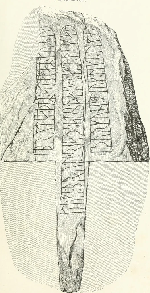 An illustration from De danske runemindesmaerker, forklarede, 1864, leaf 36
