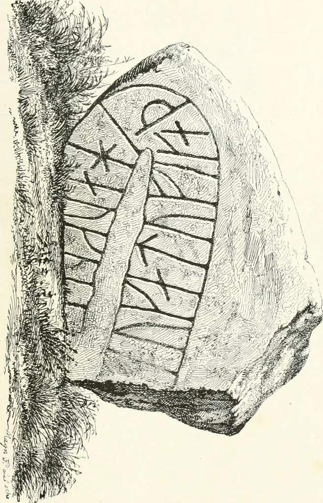An illustration from De danske runemindesmaerker, forklarede, 1864, leaf 38