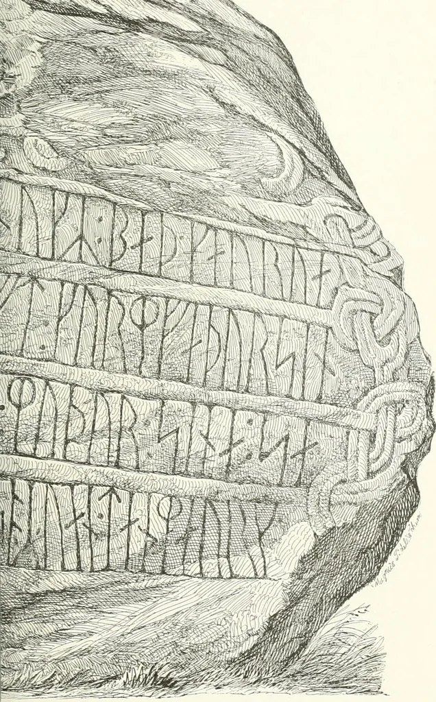 An illustration from De danske runemindesmaerker, forklarede, 1864, leaf 42