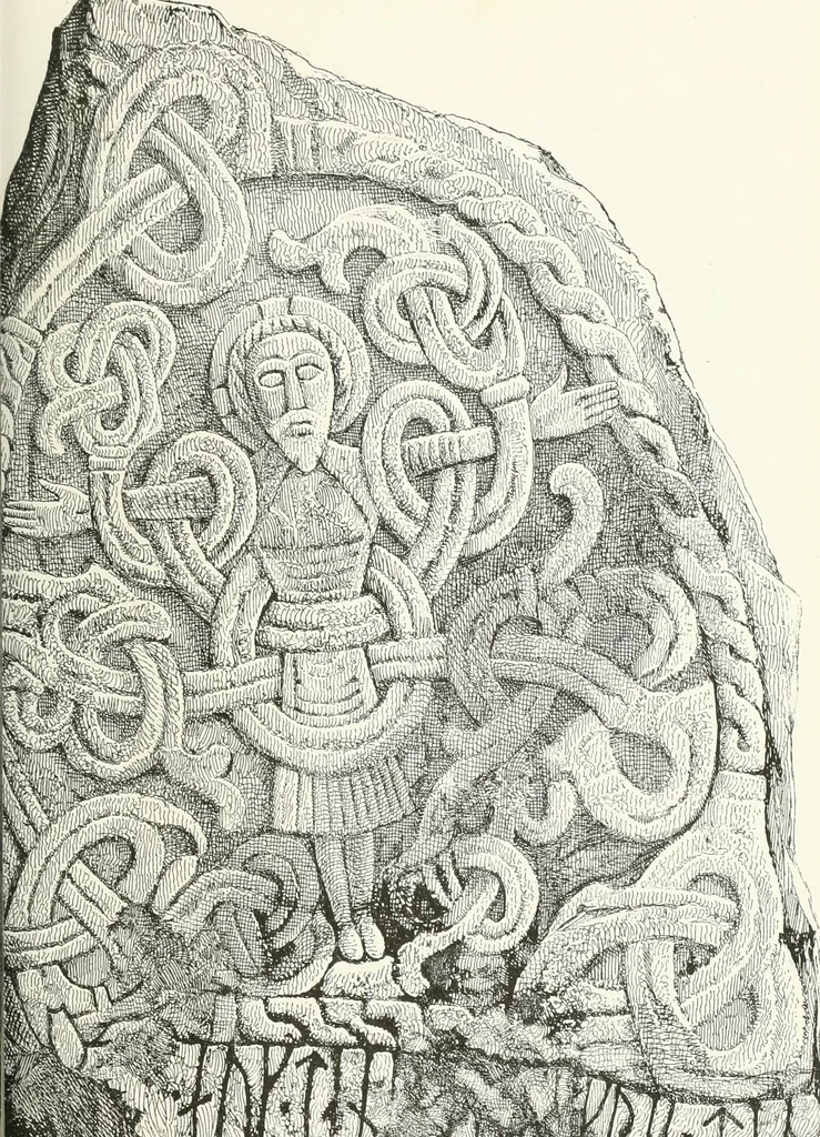 An illustration from De danske runemindesmaerker, forklarede, 1864, leaf 48