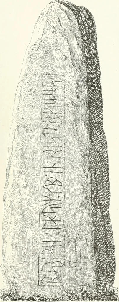 An illustration from De danske runemindesmaerker, forklarede, 1864, leaf 64