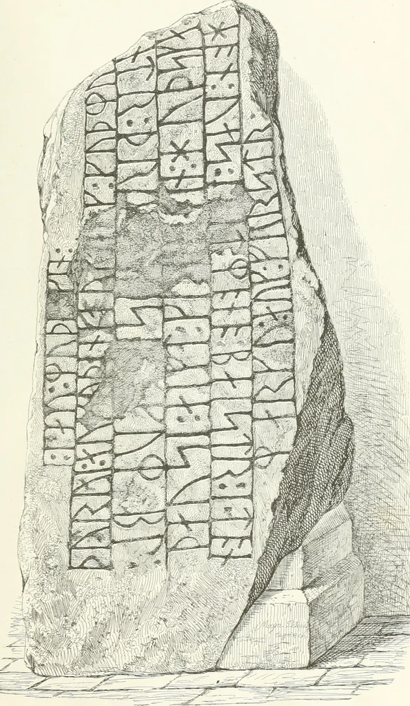An illustration from De danske runemindesmaerker, forklarede, 1864, leaf 78