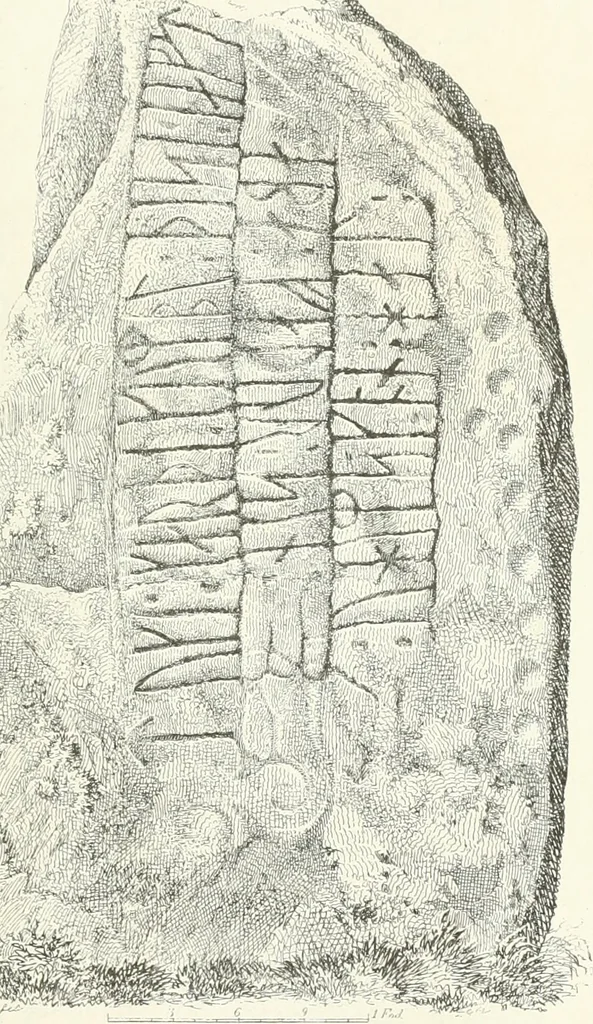 An illustration from De danske runemindesmaerker, forklarede, 1864, leaf 80