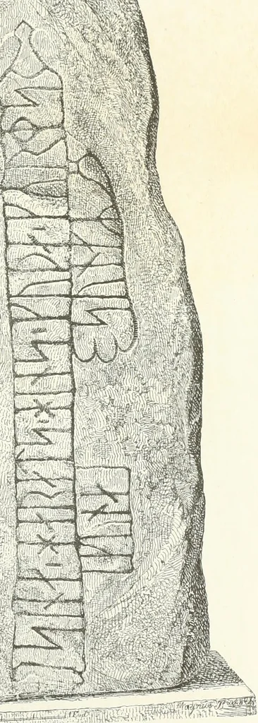 An illustration from De danske runemindesmaerker, forklarede, 1864, leaf 82