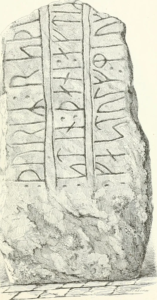 An illustration from De danske runemindesmaerker, forklarede, 1864, leaf 88
