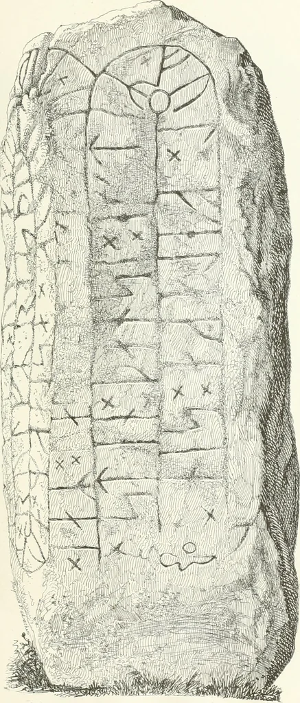 An illustration from De danske runemindesmaerker, forklarede, 1864, leaf 96