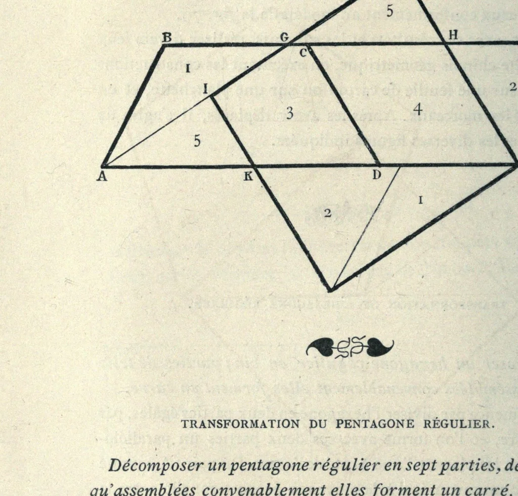 An illustration from Récréations mathématiques, 1883, leaf 162
