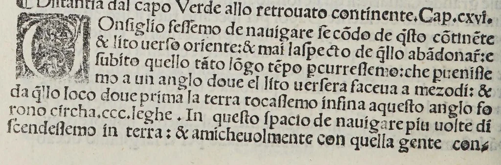 An illustration from Paesi nouamente retrouati. & Nouo Mo[n]do da Alberico Vesputio Florentino intitulato, 1508, leaf 142