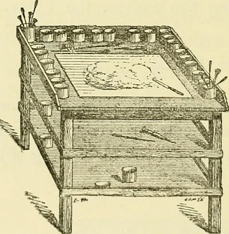 An illustration from Painted tapestry and its application to interior decoration : practical lessons in tapestry painting with liquid colour, 1879, leaf 79
