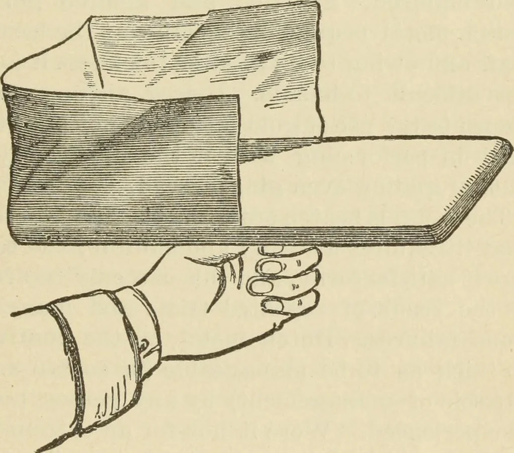 An illustration from The painters' encyclopædia. Containing definitions of all important words in the art of plain and artistic painting, with details of practice in coach, carriage, railway car, house, sign and ornamental painting, including graining, marbling ... and valuable hints and helps in scene painting, porcelain painting, plain painting, distemper painting, and all work in which a brush, pencil or palette is used, 1887, leaf 144