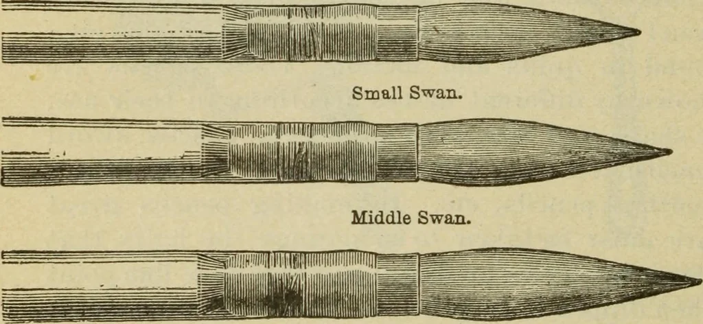 An illustration from The painters' encyclopædia. Containing definitions of all important words in the art of plain and artistic painting, with details of practice in coach, carriage, railway car, house, sign and ornamental painting, including graining, marbling ... and valuable hints and helps in scene painting, porcelain painting, plain painting, distemper painting, and all work in which a brush, pencil or palette is used, 1887, leaf 275