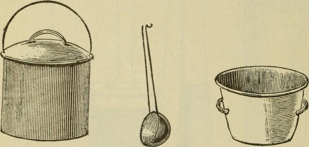 An illustration from The painters' encyclopædia. Containing definitions of all important words in the art of plain and artistic painting, with details of practice in coach, carriage, railway car, house, sign and ornamental painting, including graining, marbling ... and valuable hints and helps in scene painting, porcelain painting, plain painting, distemper painting, and all work in which a brush, pencil or palette is used, 1887, leaf 319