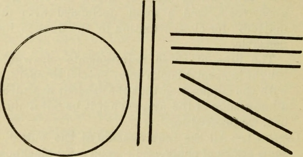 An illustration from The painters' encyclopædia. Containing definitions of all important words in the art of plain and artistic painting, with details of practice in coach, carriage, railway car, house, sign and ornamental painting, including graining, marbling ... and valuable hints and helps in scene painting, porcelain painting, plain painting, distemper painting, and all work in which a brush, pencil or palette is used, 1887, leaf 341