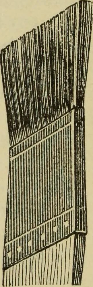 An illustration from The painters' encyclopædia. Containing definitions of all important words in the art of plain and artistic painting, with details of practice in coach, carriage, railway car, house, sign and ornamental painting, including graining, marbling ... and valuable hints and helps in scene painting, porcelain painting, plain painting, distemper painting, and all work in which a brush, pencil or palette is used, 1887, leaf 35