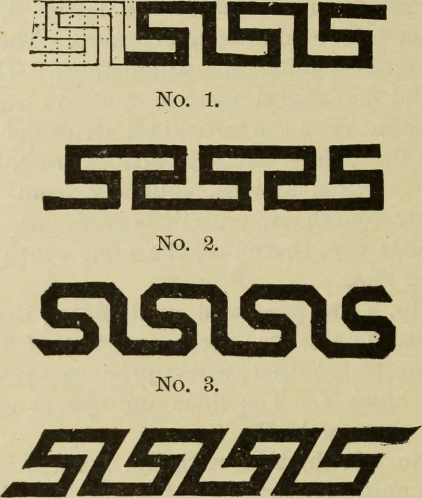 An illustration from The painters' encyclopædia. Containing definitions of all important words in the art of plain and artistic painting, with details of practice in coach, carriage, railway car, house, sign and ornamental painting, including graining, marbling ... and valuable hints and helps in scene painting, porcelain painting, plain painting, distemper painting, and all work in which a brush, pencil or palette is used, 1887, leaf 387