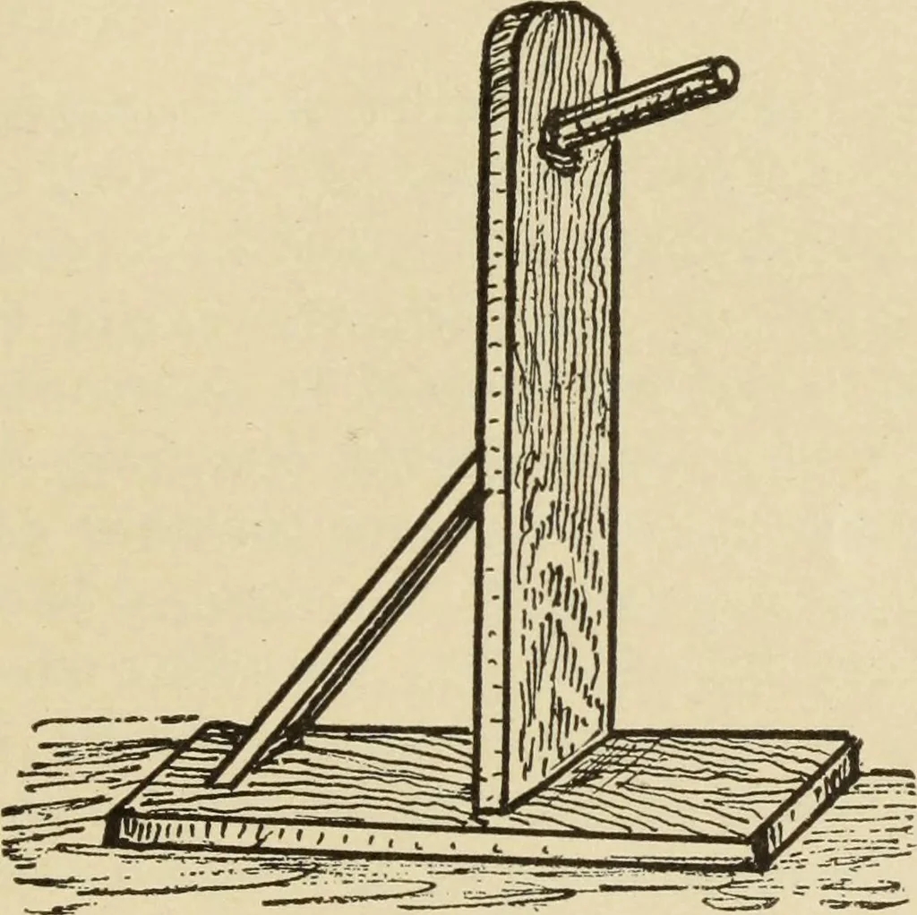 An illustration from The painters' encyclopædia. Containing definitions of all important words in the art of plain and artistic painting, with details of practice in coach, carriage, railway car, house, sign and ornamental painting, including graining, marbling ... and valuable hints and helps in scene painting, porcelain painting, plain painting, distemper painting, and all work in which a brush, pencil or palette is used, 1887, leaf 422