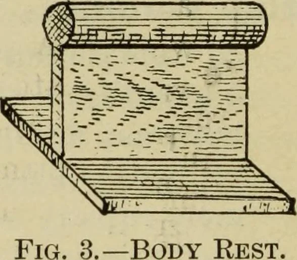 An illustration from The painters' encyclopædia. Containing definitions of all important words in the art of plain and artistic painting, with details of practice in coach, carriage, railway car, house, sign and ornamental painting, including graining, marbling ... and valuable hints and helps in scene painting, porcelain painting, plain painting, distemper painting, and all work in which a brush, pencil or palette is used, 1887, leaf 59