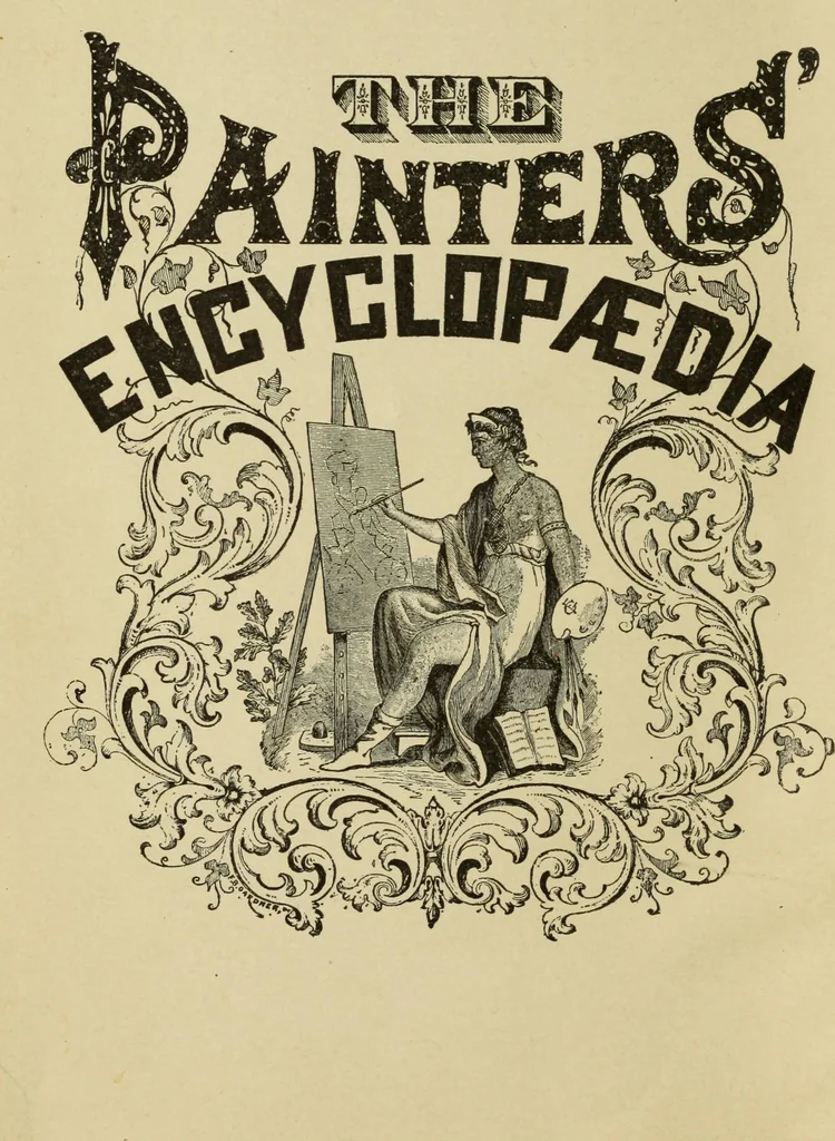 An illustration from The painters' encyclopædia. Containing definitions of all important words in the art of plain and artistic painting, with details of practice in coach, carriage, railway car, house, sign and ornamental painting, including graining, marbling ... and valuable hints and helps in scene painting, porcelain painting, plain painting, distemper painting, and all work in which a brush, pencil or palette is used, 1887, leaf 7