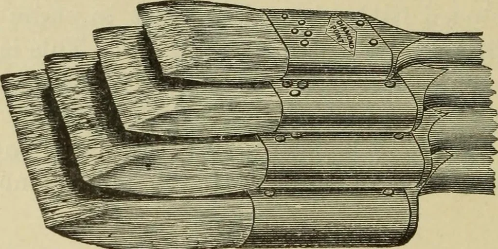 An illustration from The painters' encyclopædia. Containing definitions of all important words in the art of plain and artistic painting, with details of practice in coach, carriage, railway car, house, sign and ornamental painting, including graining, marbling ... and valuable hints and helps in scene painting, porcelain painting, plain painting, distemper painting, and all work in which a brush, pencil or palette is used, 1887, leaf 77