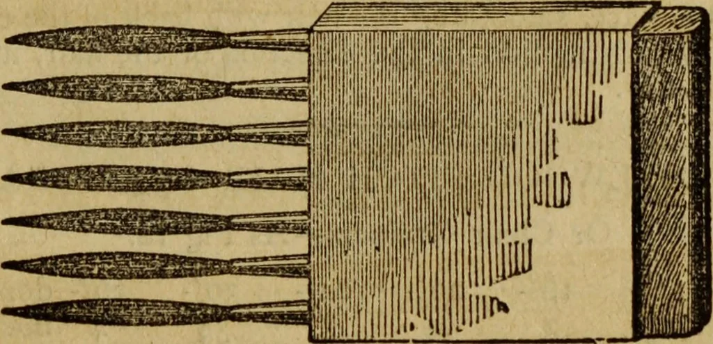 An illustration from The Painters' & grainers' handbook : a complete illustrated guide to painting, graining, distempering, sign-writing, gilding, and glass embossing ..., 1873, leaf 170