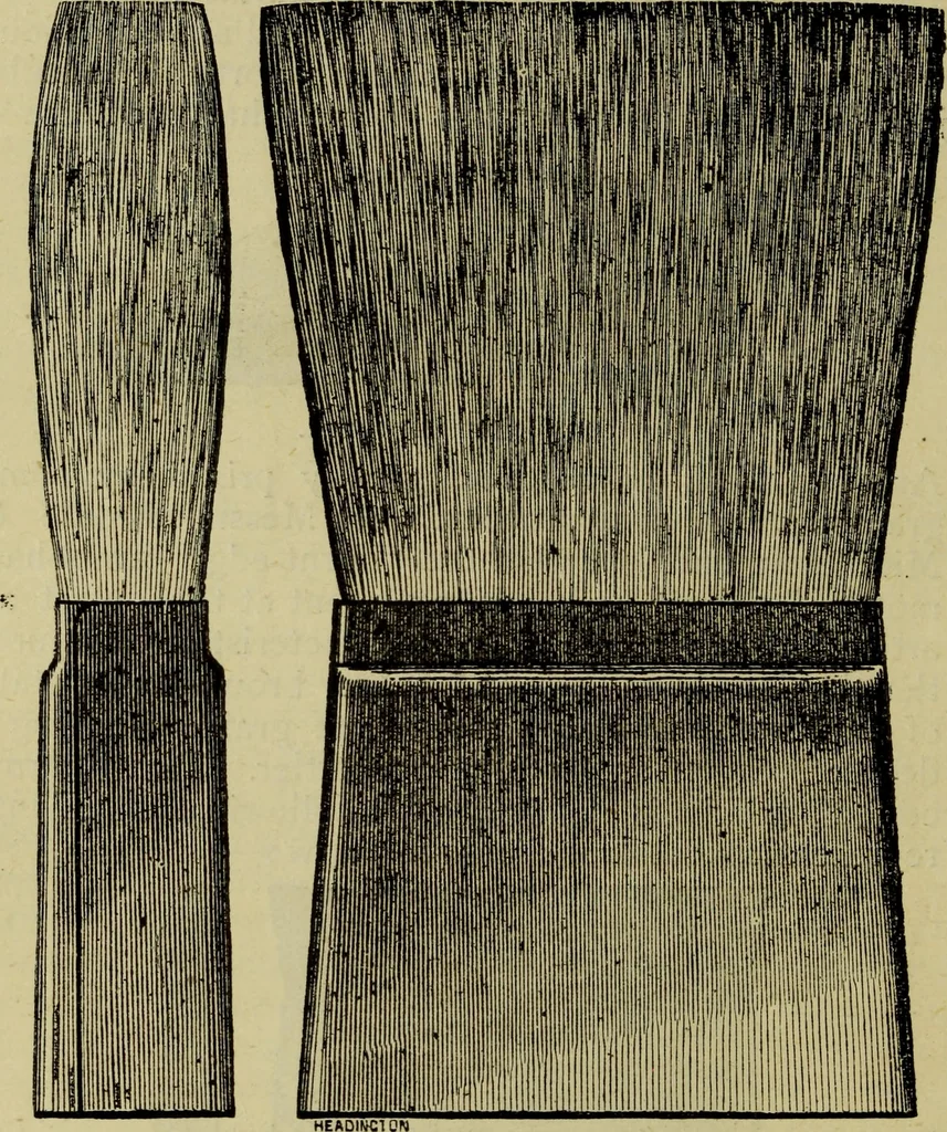 An illustration from The Painters' & grainers' handbook : a complete illustrated guide to painting, graining, distempering, sign-writing, gilding, and glass embossing ..., 1873, leaf 85