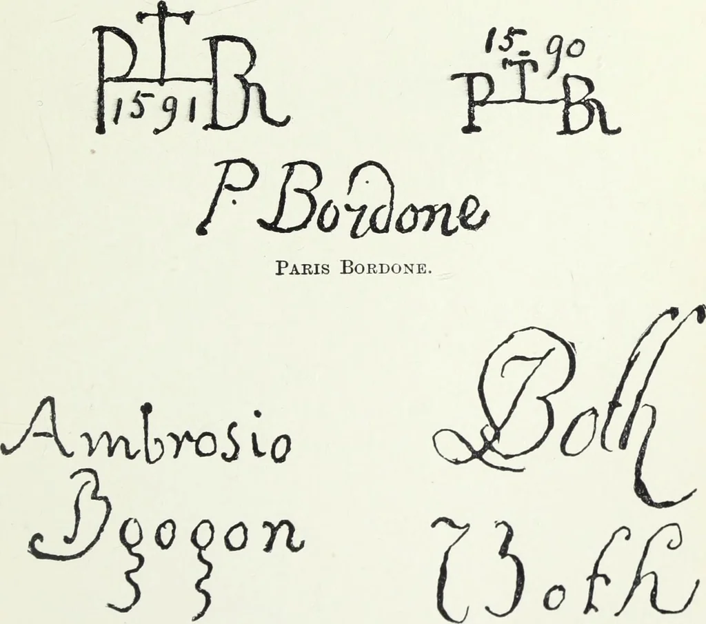 An illustration from Painters and their works: a dictionary of great artists who are not now alive, giving their names, lives, and the prices paid for their works at auctions, 1896, leaf 452