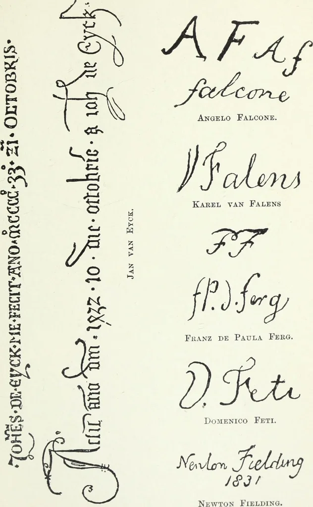 An illustration from Painters and their works: a dictionary of great artists who are not now alive, giving their names, lives, and the prices paid for their works at auctions, 1896, leaf 486